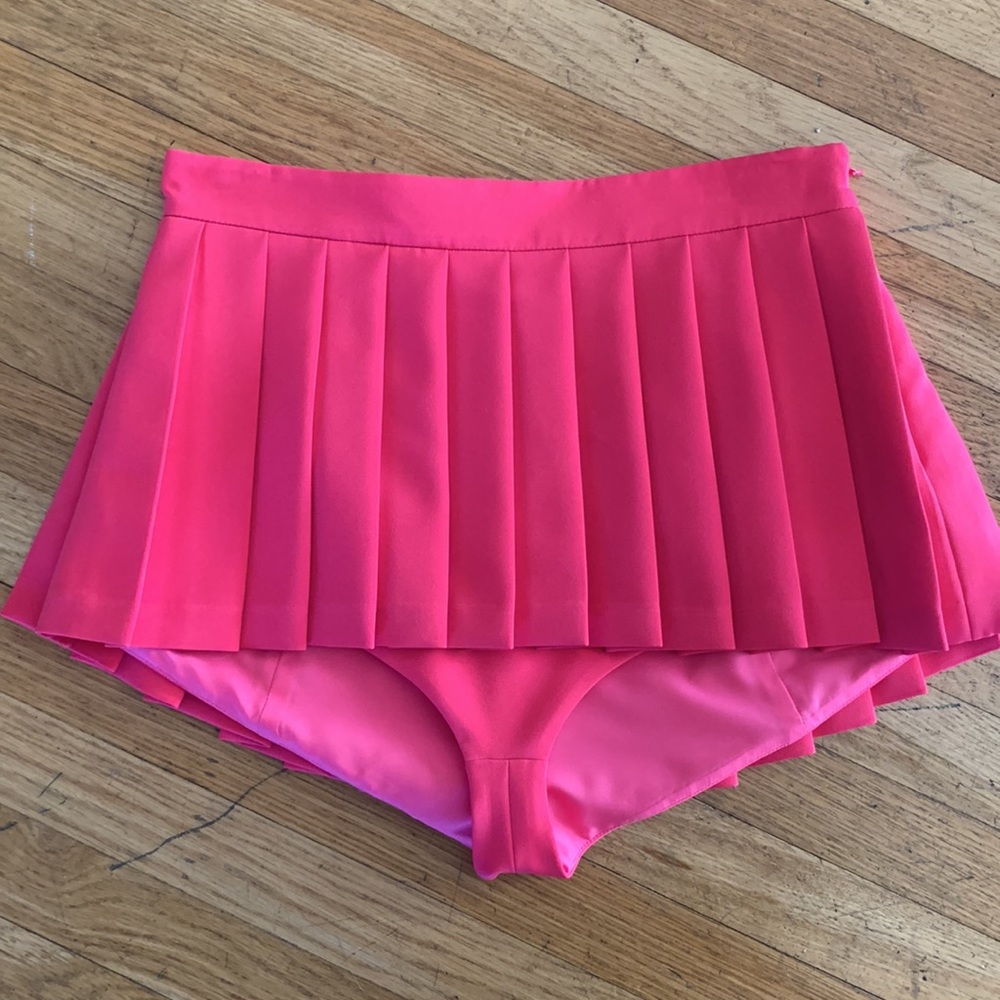 Pushbutton SSENSE exclusive hot pink pleated mini skirt